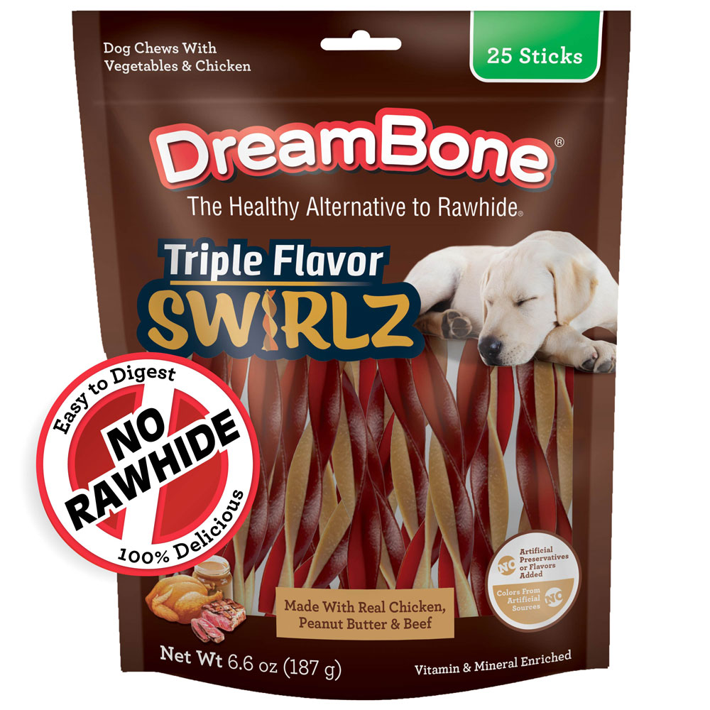 Triple Flavor Swirlz Chicken Peanut Butter and Beef 25ct DreamBone